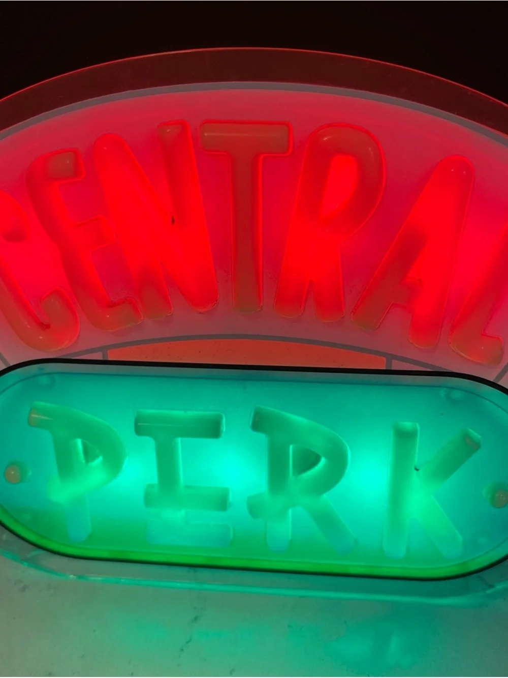 Friends Central Perk Illuminated Wall Sign - Yellow, Blue and Green Cafe Decor